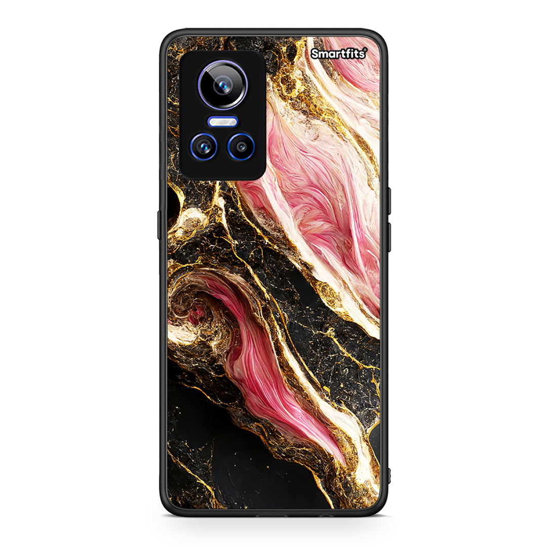 Realme GT Neo 3 Glamorous Pink Marble θήκη από τη Smartfits με σχέδιο στο πίσω μέρος και μαύρο περίβλημα | Smartphone case with colorful back and black bezels by Smartfits