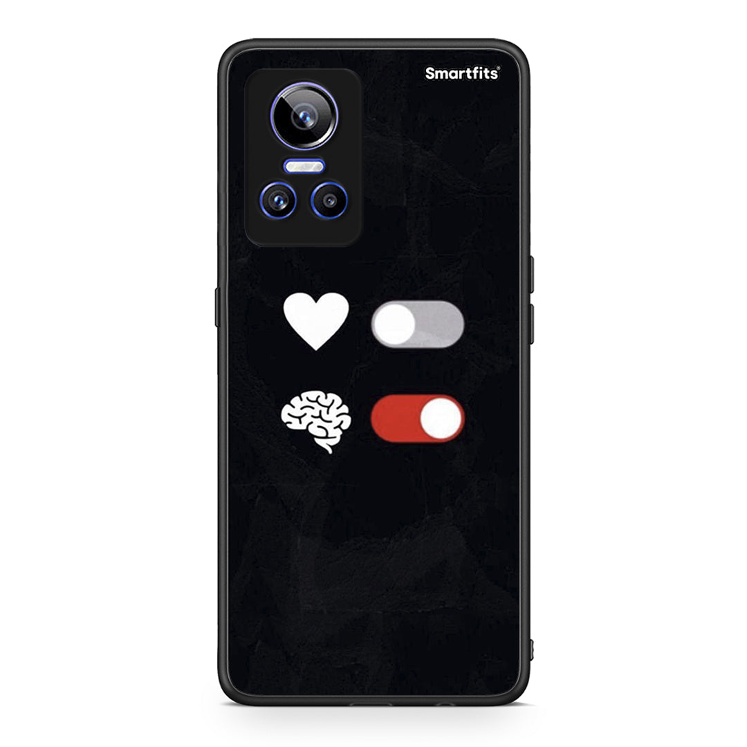 Realme GT Neo 3 Heart Vs Brain Θήκη Αγίου Βαλεντίνου από τη Smartfits με σχέδιο στο πίσω μέρος και μαύρο περίβλημα | Smartphone case with colorful back and black bezels by Smartfits