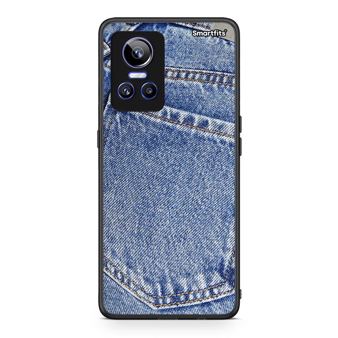 Realme GT Neo 3 Jeans Pocket θήκη από τη Smartfits με σχέδιο στο πίσω μέρος και μαύρο περίβλημα | Smartphone case with colorful back and black bezels by Smartfits