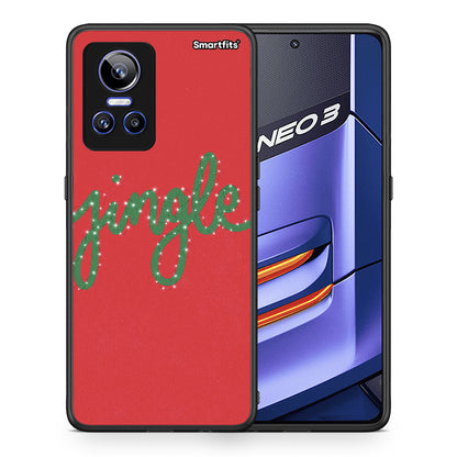 Θήκη Realme GT Neo 3 Jingle Xmas από τη Smartfits με σχέδιο στο πίσω μέρος και μαύρο περίβλημα | Realme GT Neo 3 Jingle Xmas case with colorful back and black bezels
