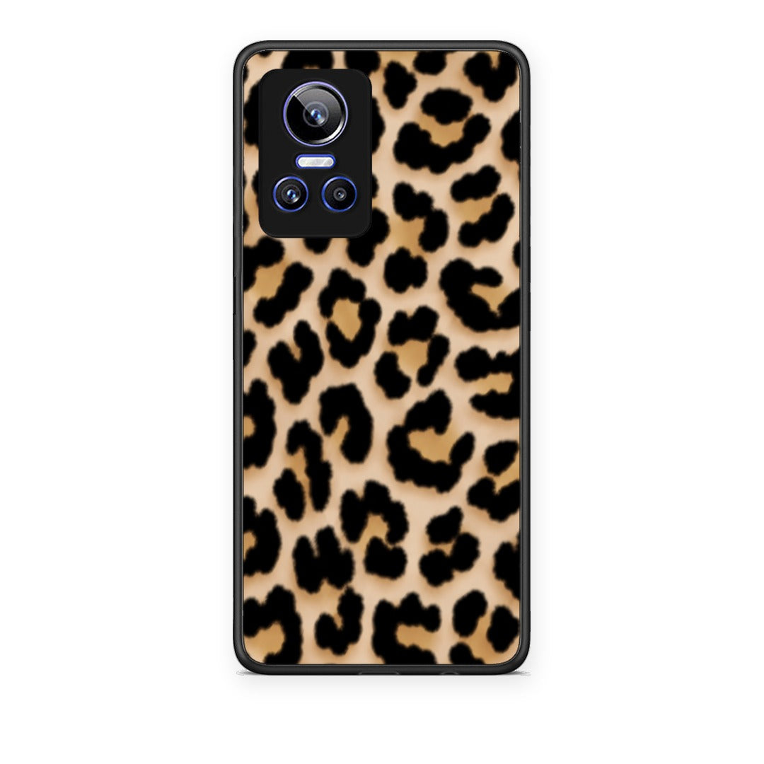 Θήκη Realme GT Neo 3 Leopard Print Tan Small από τη Smartfits με σχέδιο στο πίσω μέρος και μαύρο περίβλημα | Realme GT Neo 3 Leopard Print Tan Small case with colorful back and black bezels