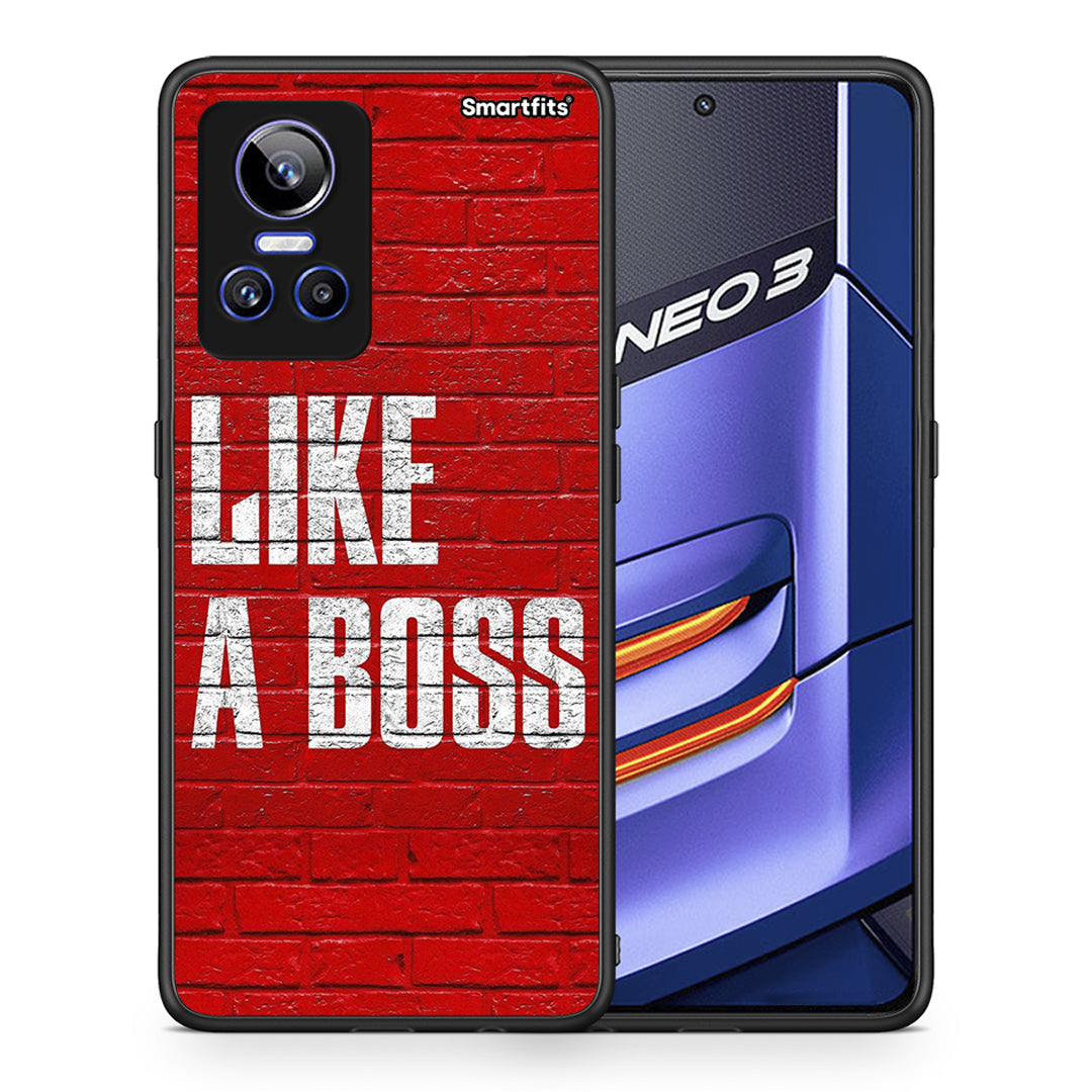 Θήκη Realme GT Neo 3 Like A Boss από τη Smartfits με σχέδιο στο πίσω μέρος και μαύρο περίβλημα | Realme GT Neo 3 Like A Boss case with colorful back and black bezels