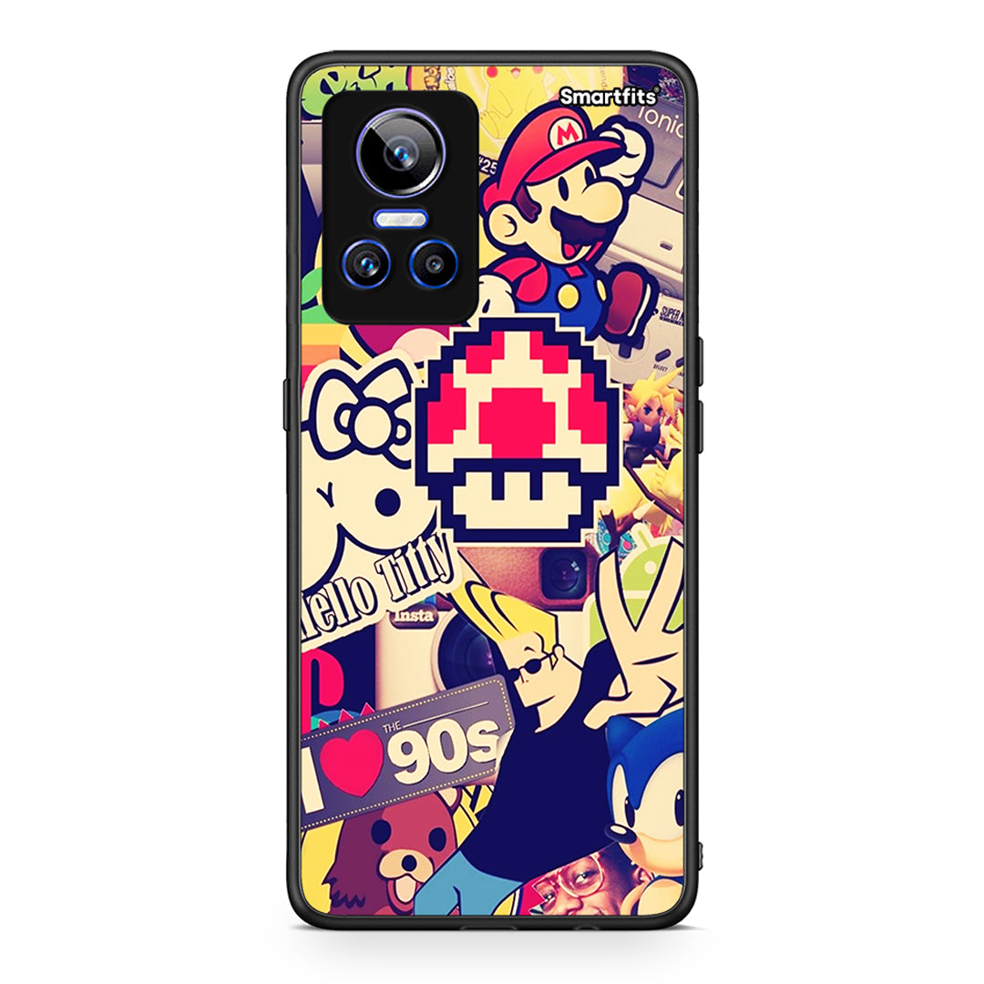 Realme GT Neo 3 Love The 90s θήκη από τη Smartfits με σχέδιο στο πίσω μέρος και μαύρο περίβλημα | Smartphone case with colorful back and black bezels by Smartfits