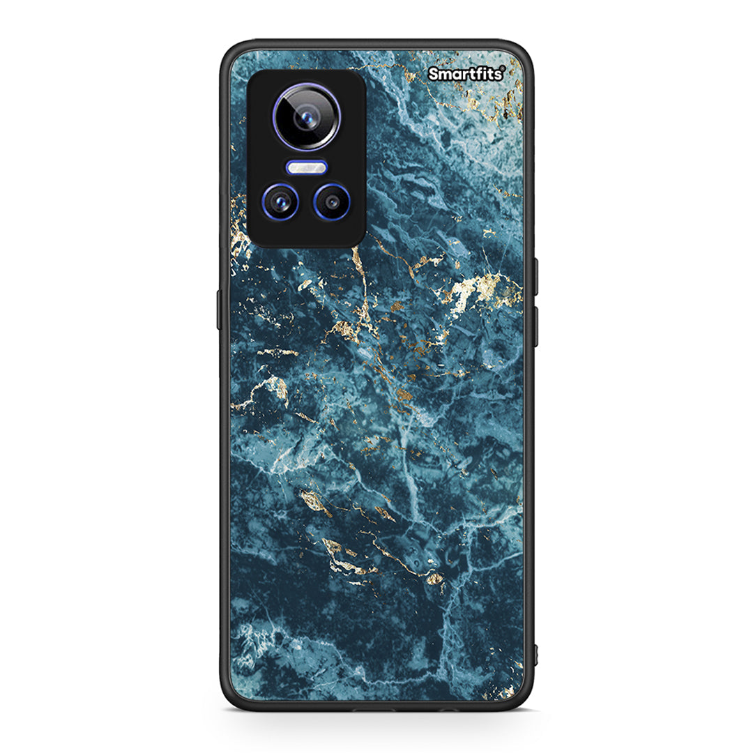 Realme GT Neo 3 Marble Blue θήκη από τη Smartfits με σχέδιο στο πίσω μέρος και μαύρο περίβλημα | Smartphone case with colorful back and black bezels by Smartfits