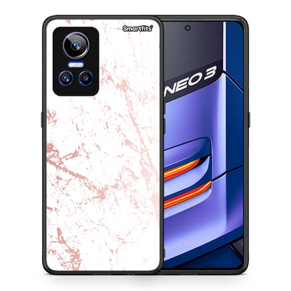 Θήκη Realme GT Neo 3 Pink Splash Marble από τη Smartfits με σχέδιο στο πίσω μέρος και μαύρο περίβλημα | Realme GT Neo 3 Pink Splash Marble case with colorful back and black bezels