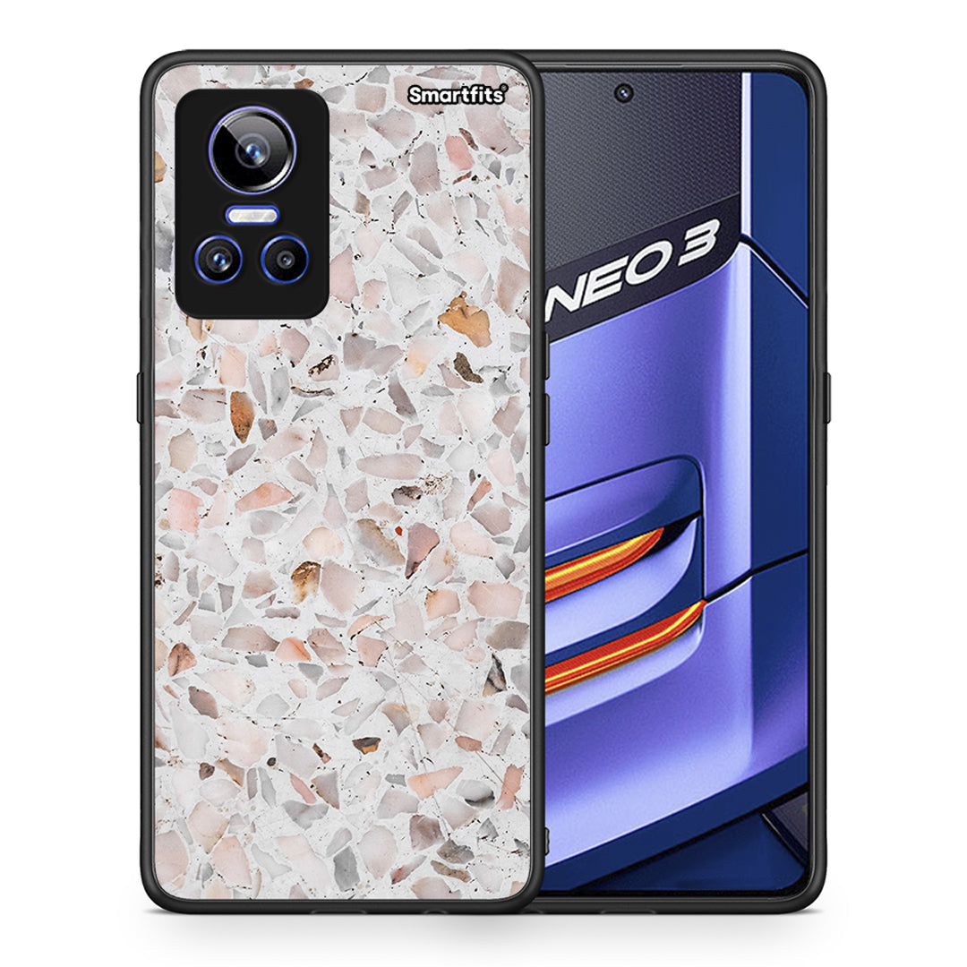 Θήκη Realme GT Neo 3 Marble Terrazzo από τη Smartfits με σχέδιο στο πίσω μέρος και μαύρο περίβλημα | Realme GT Neo 3 Marble Terrazzo case with colorful back and black bezels