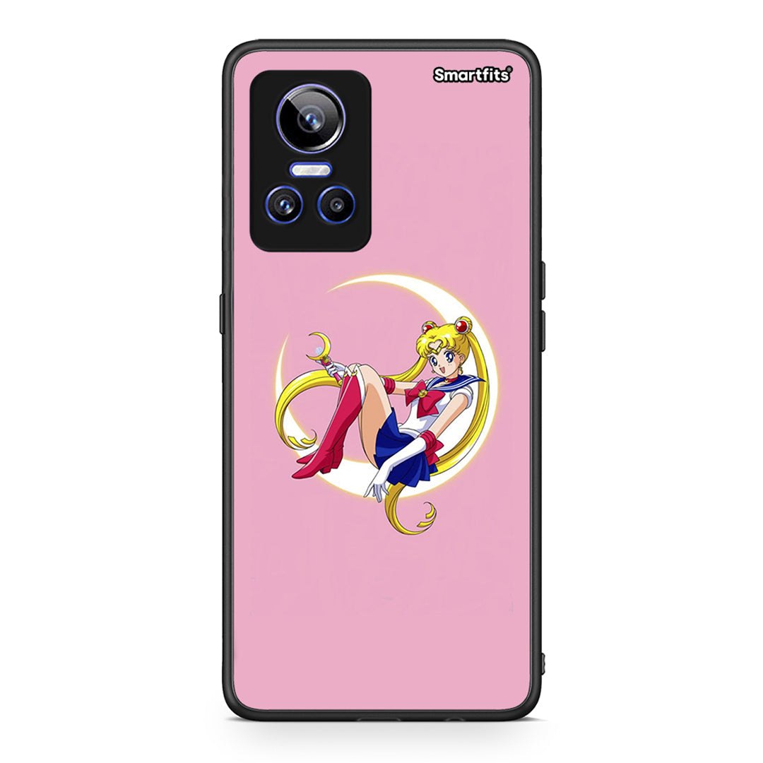 Realme GT Neo 3 Moon Girl θήκη από τη Smartfits με σχέδιο στο πίσω μέρος και μαύρο περίβλημα | Smartphone case with colorful back and black bezels by Smartfits