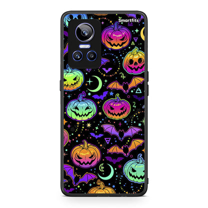 Realme GT Neo 3 Neon Halloween θήκη από τη Smartfits με σχέδιο στο πίσω μέρος και μαύρο περίβλημα | Smartphone case with colorful back and black bezels by Smartfits