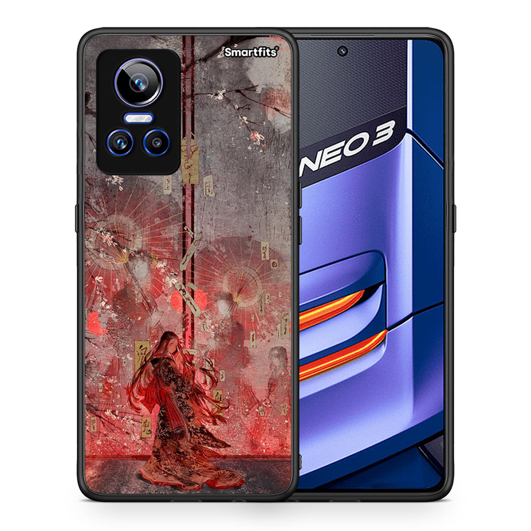 Θήκη Realme GT Neo 3 Nezuko Kamado από τη Smartfits με σχέδιο στο πίσω μέρος και μαύρο περίβλημα | Realme GT Neo 3 Nezuko Kamado case with colorful back and black bezels