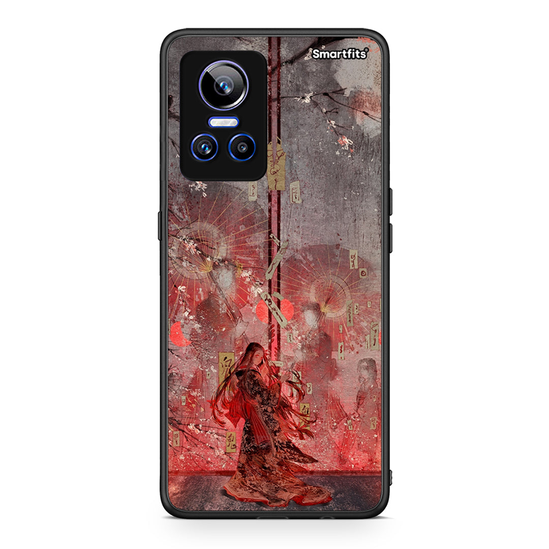 Realme GT Neo 3 Nezuko Kamado θήκη από τη Smartfits με σχέδιο στο πίσω μέρος και μαύρο περίβλημα | Smartphone case with colorful back and black bezels by Smartfits