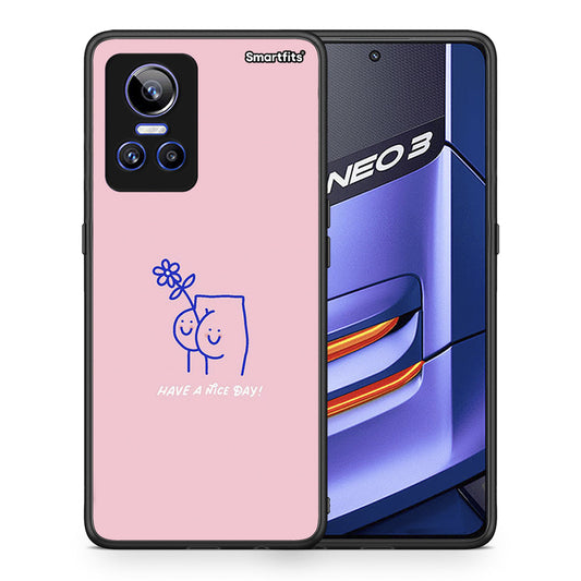 Θήκη Realme GT Neo 3 Nice Day από τη Smartfits με σχέδιο στο πίσω μέρος και μαύρο περίβλημα | Realme GT Neo 3 Nice Day case with colorful back and black bezels