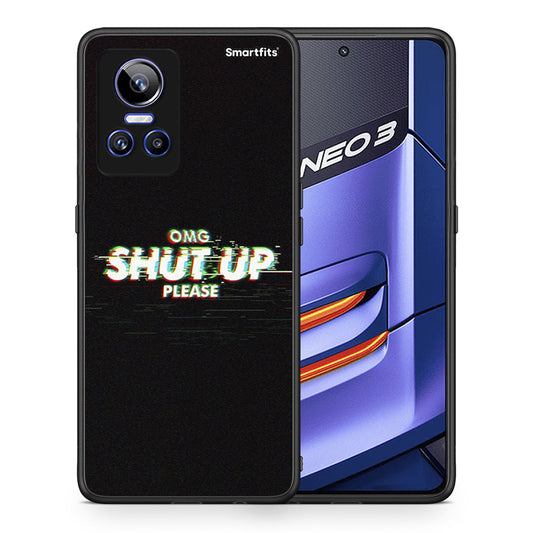 Θήκη Realme GT Neo 3 OMG ShutUp από τη Smartfits με σχέδιο στο πίσω μέρος και μαύρο περίβλημα | Realme GT Neo 3 OMG ShutUp case with colorful back and black bezels