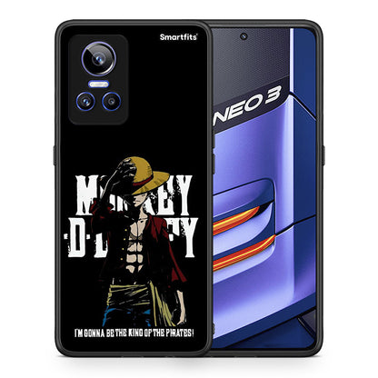 Θήκη Realme GT Neo 3 Pirate King από τη Smartfits με σχέδιο στο πίσω μέρος και μαύρο περίβλημα | Realme GT Neo 3 Pirate King case with colorful back and black bezels