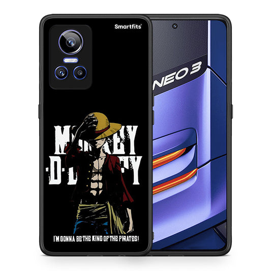 Θήκη Realme GT Neo 3 Pirate King από τη Smartfits με σχέδιο στο πίσω μέρος και μαύρο περίβλημα | Realme GT Neo 3 Pirate King case with colorful back and black bezels