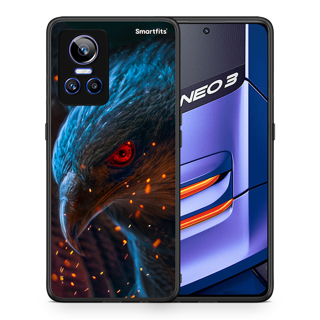 Θήκη Realme GT Neo 3 Eagle PopArt από τη Smartfits με σχέδιο στο πίσω μέρος και μαύρο περίβλημα | Realme GT Neo 3 Eagle PopArt case with colorful back and black bezels