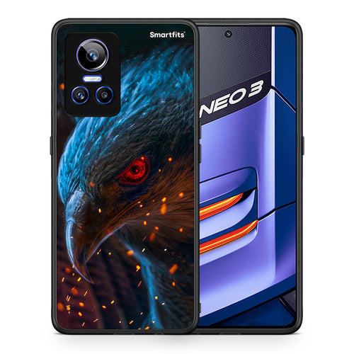 Θήκη Realme GT Neo 3 Eagle PopArt από τη Smartfits με σχέδιο στο πίσω μέρος και μαύρο περίβλημα | Realme GT Neo 3 Eagle PopArt case with colorful back and black bezels