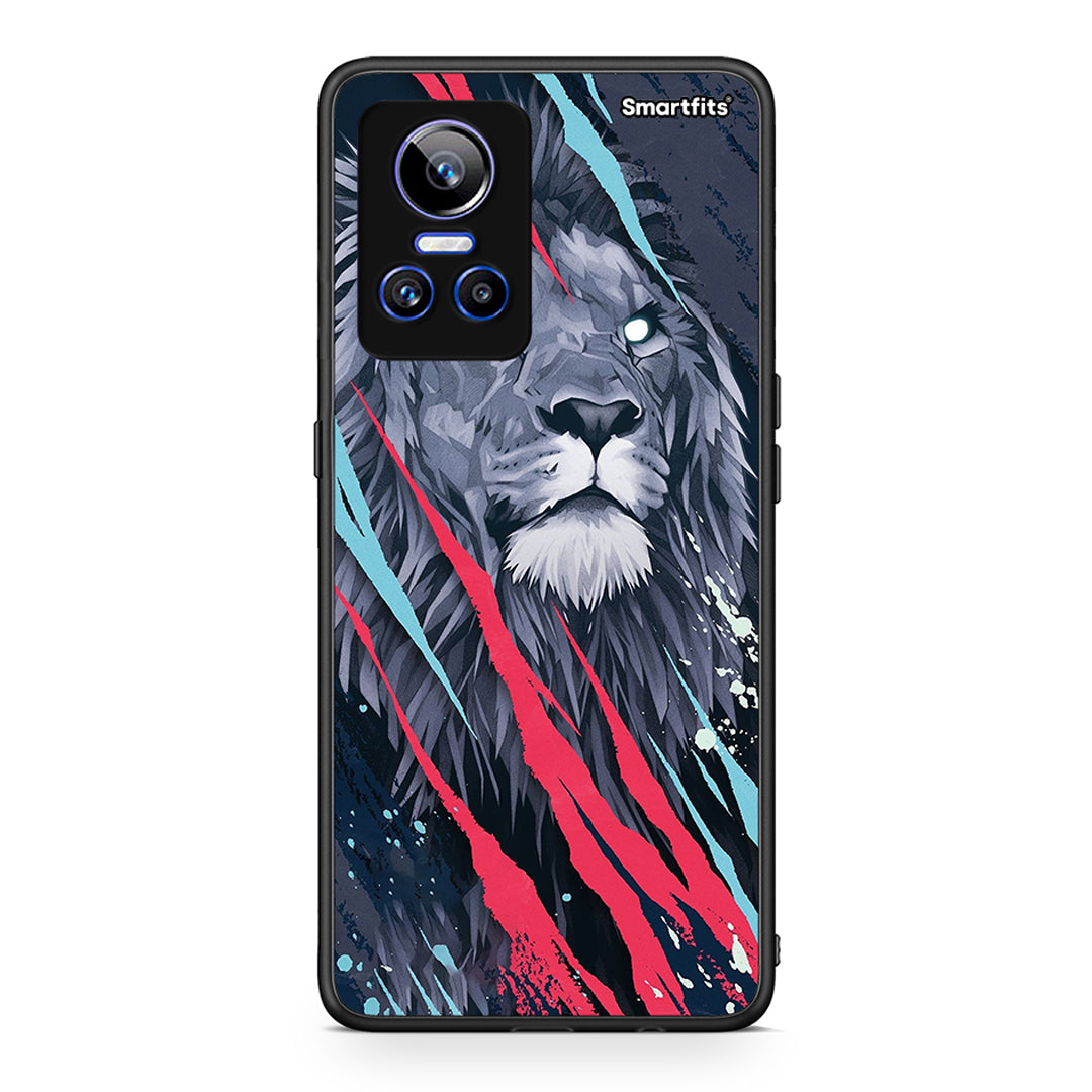 4 - Realme GT Neo 3 Lion Designer PopArt case, cover, bumper