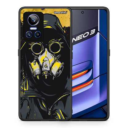 Θήκη Realme GT Neo 3 Mask PopArt από τη Smartfits με σχέδιο στο πίσω μέρος και μαύρο περίβλημα | Realme GT Neo 3 Mask PopArt case with colorful back and black bezels