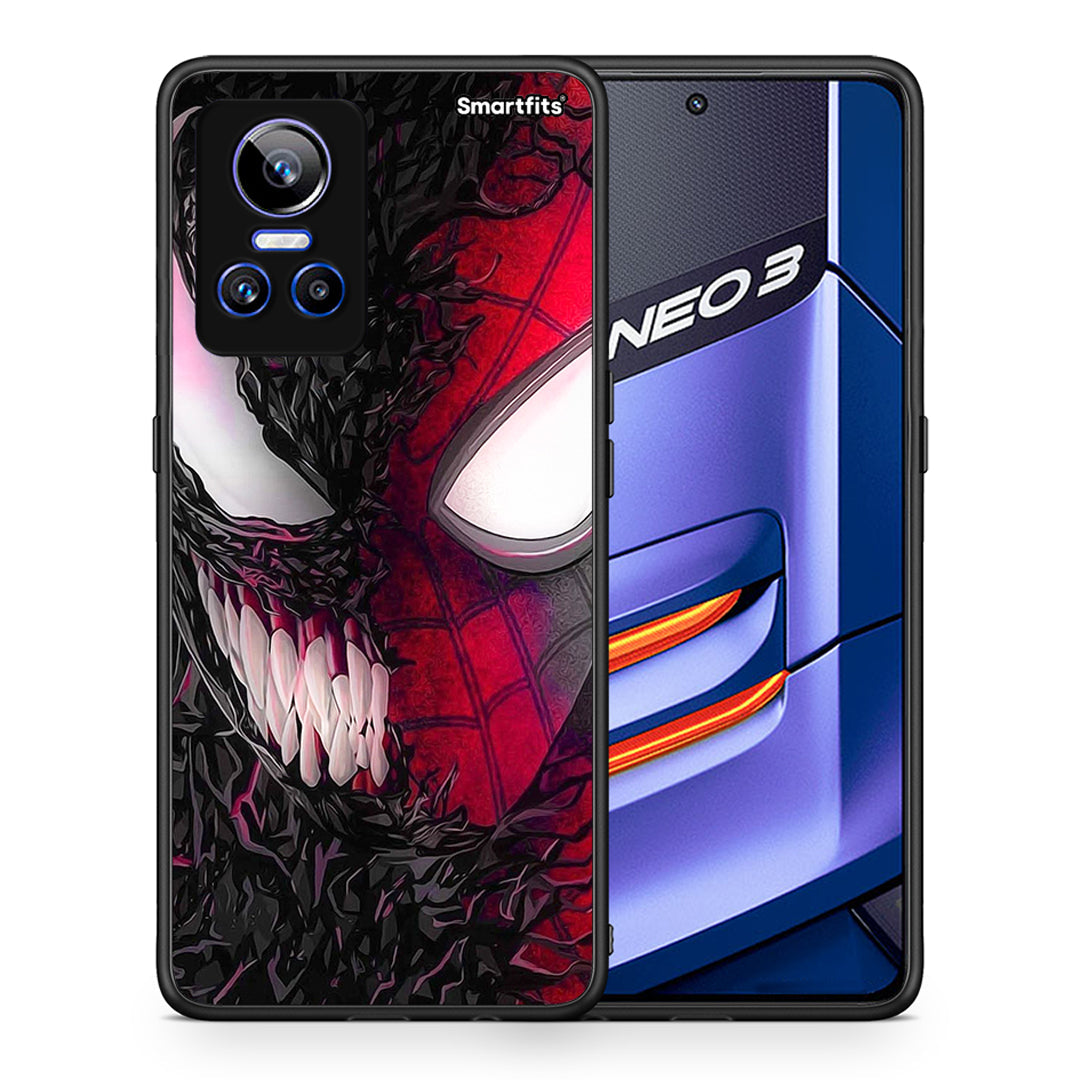 Θήκη Realme GT Neo 3 SpiderVenom PopArt από τη Smartfits με σχέδιο στο πίσω μέρος και μαύρο περίβλημα | Realme GT Neo 3 SpiderVenom PopArt case with colorful back and black bezels