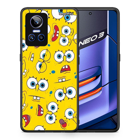 Θήκη Realme GT Neo 3 Sponge PopArt από τη Smartfits με σχέδιο στο πίσω μέρος και μαύρο περίβλημα | Realme GT Neo 3 Sponge PopArt case with colorful back and black bezels