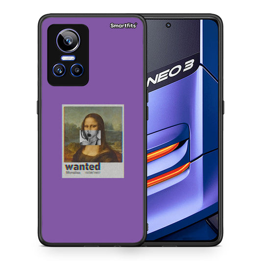 Θήκη Realme GT Neo 3 Monalisa Popart από τη Smartfits με σχέδιο στο πίσω μέρος και μαύρο περίβλημα | Realme GT Neo 3 Monalisa Popart case with colorful back and black bezels