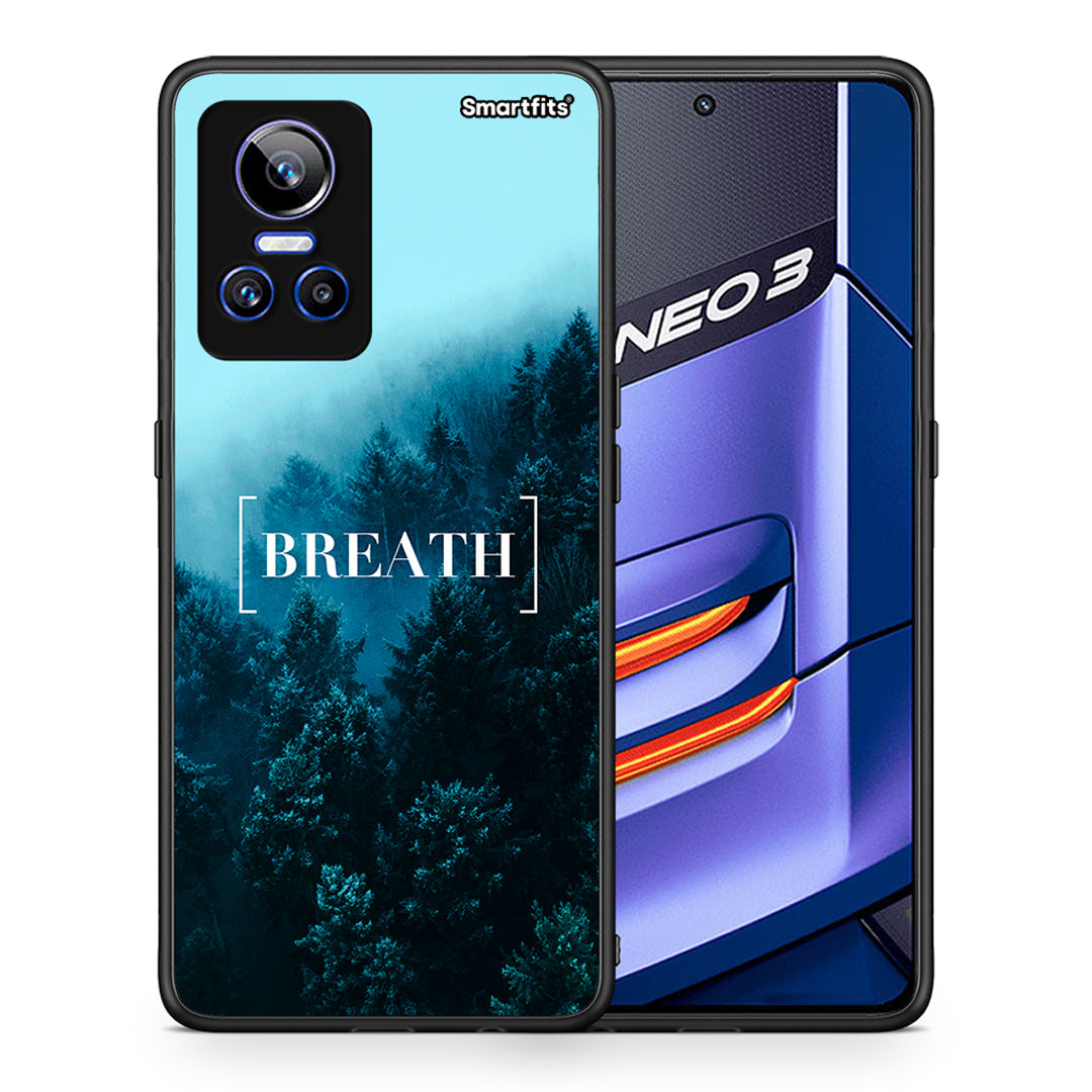 Θήκη Realme GT Neo 3 Breath Quote από τη Smartfits με σχέδιο στο πίσω μέρος και μαύρο περίβλημα | Realme GT Neo 3 Breath Quote case with colorful back and black bezels