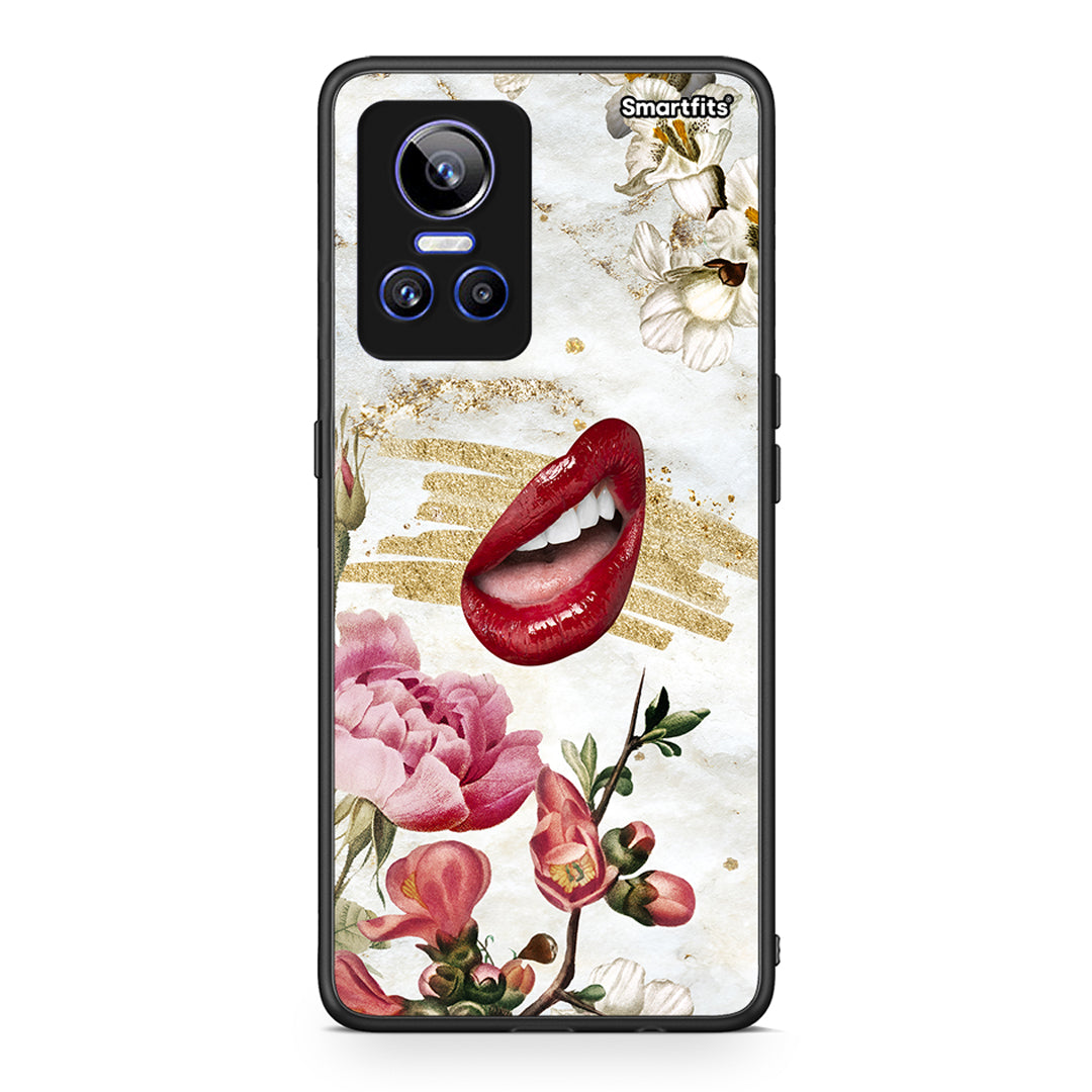 Realme GT Neo 3 Red Lips θήκη από τη Smartfits με σχέδιο στο πίσω μέρος και μαύρο περίβλημα | Smartphone case with colorful back and black bezels by Smartfits