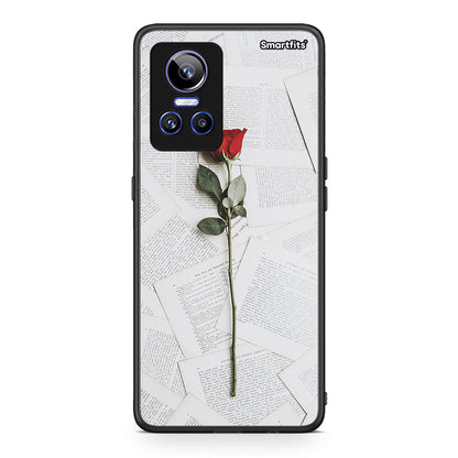 Realme GT Neo 3 Red Rose θήκη από τη Smartfits με σχέδιο στο πίσω μέρος και μαύρο περίβλημα | Smartphone case with colorful back and black bezels by Smartfits