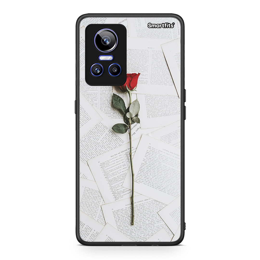 Realme GT Neo 3 Red Rose θήκη από τη Smartfits με σχέδιο στο πίσω μέρος και μαύρο περίβλημα | Smartphone case with colorful back and black bezels by Smartfits
