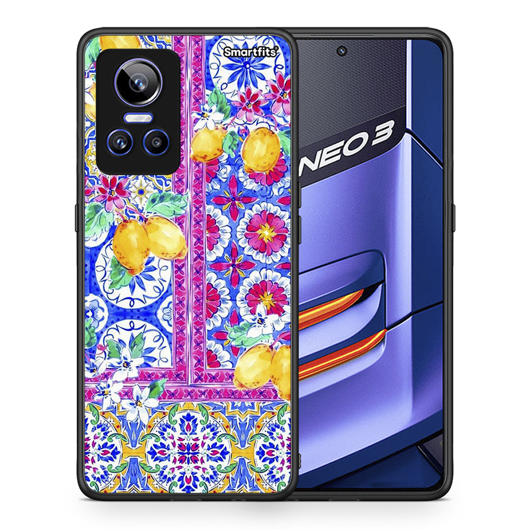 Θήκη Realme GT Neo 3 Retro Spring από τη Smartfits με σχέδιο στο πίσω μέρος και μαύρο περίβλημα | Realme GT Neo 3 Retro Spring case with colorful back and black bezels
