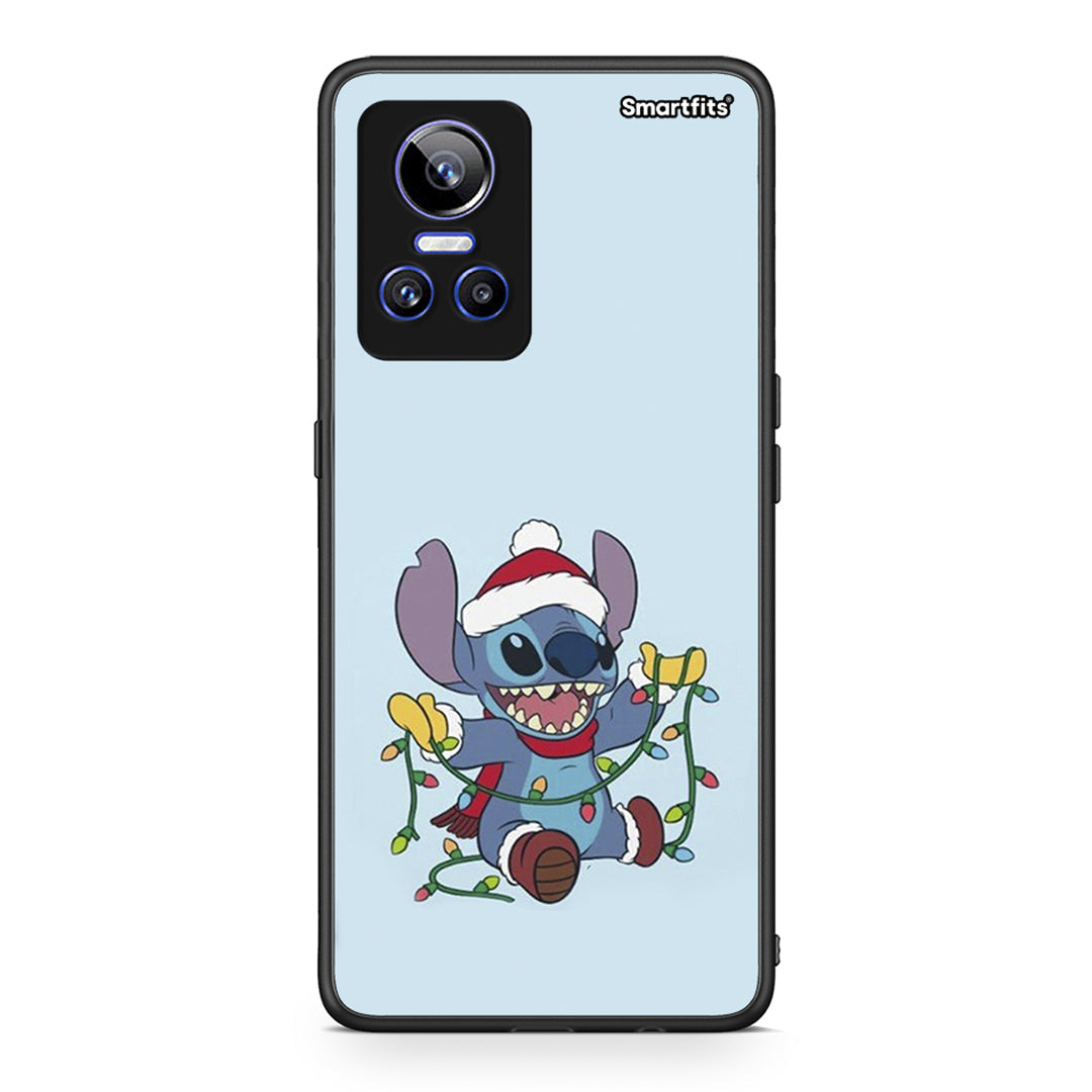 Realme GT Neo 3 Santa Stich θήκη από τη Smartfits με σχέδιο στο πίσω μέρος και μαύρο περίβλημα | Smartphone case with colorful back and black bezels by Smartfits