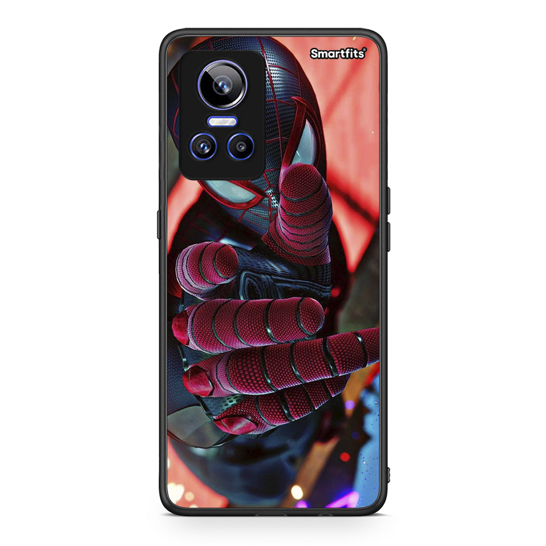 Realme GT Neo 3 Spider Hand Θήκη από τη Smartfits με σχέδιο στο πίσω μέρος και μαύρο περίβλημα | Smartphone case with colorful back and black bezels by Smartfits