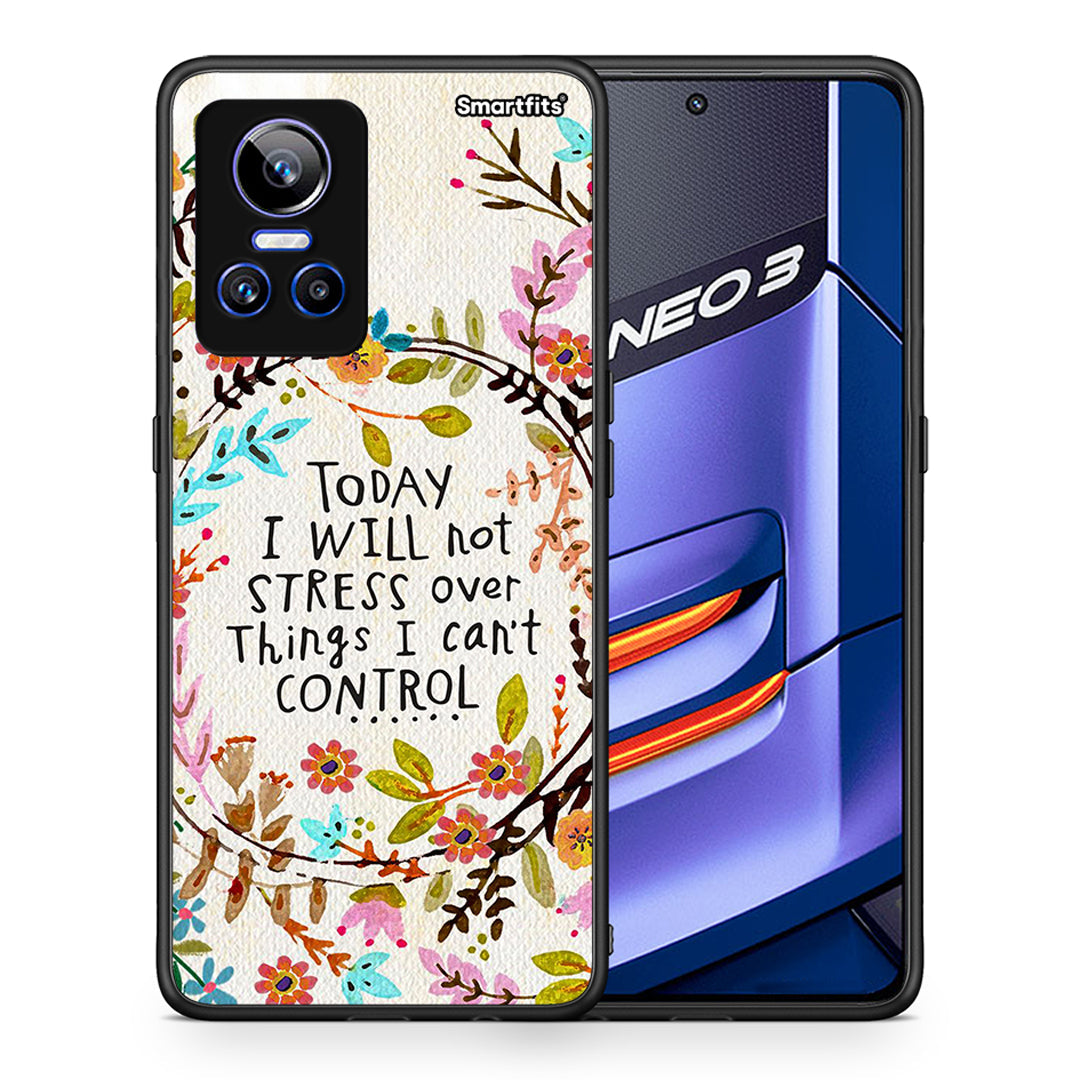 Θήκη Realme GT Neo 3 Stress Over από τη Smartfits με σχέδιο στο πίσω μέρος και μαύρο περίβλημα | Realme GT Neo 3 Stress Over case with colorful back and black bezels