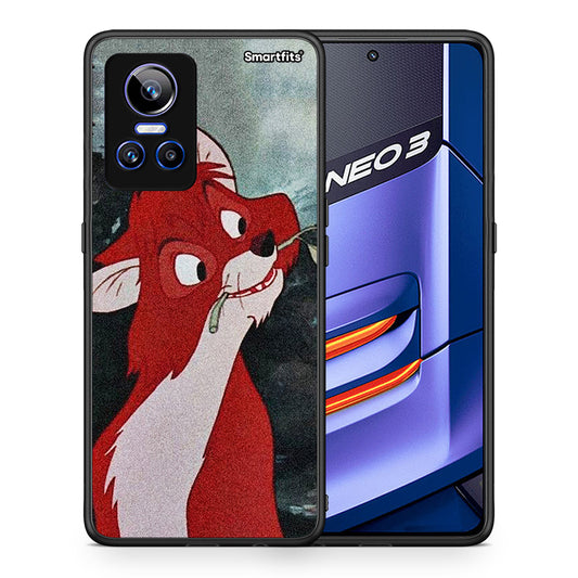 Θήκη Realme GT Neo 3 Tod And Vixey Love 1 από τη Smartfits με σχέδιο στο πίσω μέρος και μαύρο περίβλημα | Realme GT Neo 3 Tod And Vixey Love 1 case with colorful back and black bezels