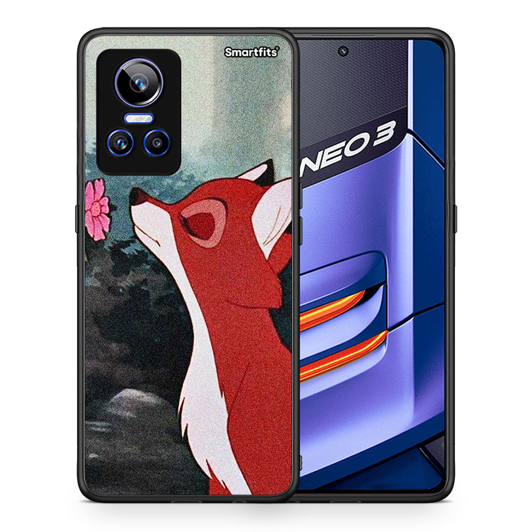 Θήκη Realme GT Neo 3 Tod And Vixey Love 2 από τη Smartfits με σχέδιο στο πίσω μέρος και μαύρο περίβλημα | Realme GT Neo 3 Tod And Vixey Love 2 case with colorful back and black bezels