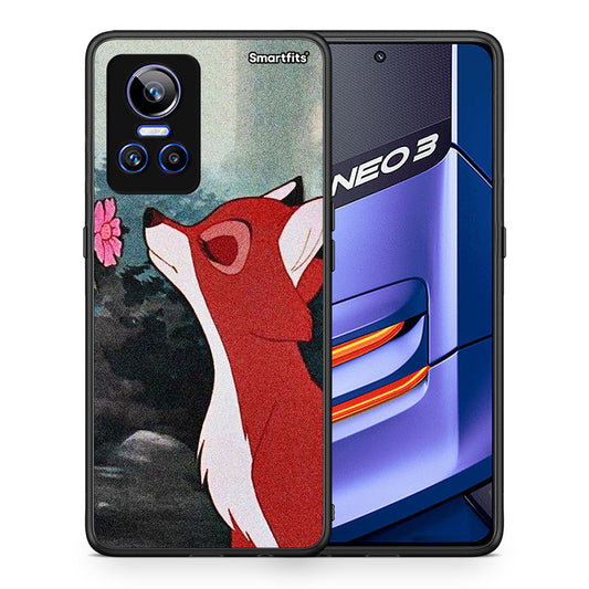 Θήκη Realme GT Neo 3 Tod And Vixey Love 2 από τη Smartfits με σχέδιο στο πίσω μέρος και μαύρο περίβλημα | Realme GT Neo 3 Tod And Vixey Love 2 case with colorful back and black bezels