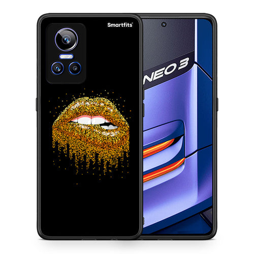 Θήκη Realme GT Neo 3 Golden Valentine από τη Smartfits με σχέδιο στο πίσω μέρος και μαύρο περίβλημα | Realme GT Neo 3 Golden Valentine case with colorful back and black bezels