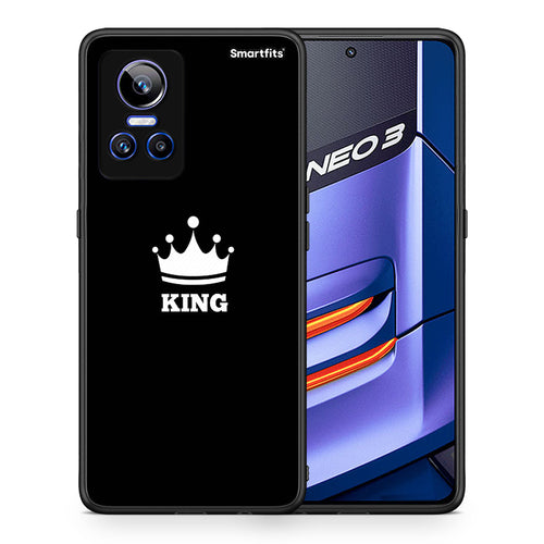 Θήκη Realme GT Neo 3 King Valentine από τη Smartfits με σχέδιο στο πίσω μέρος και μαύρο περίβλημα | Realme GT Neo 3 King Valentine case with colorful back and black bezels