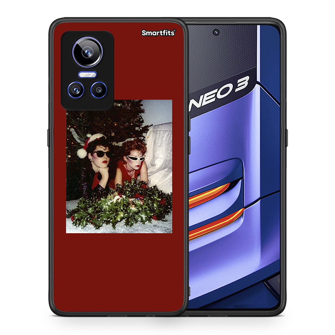 Θήκη Realme GT Neo 3 Waiting For Xmas από τη Smartfits με σχέδιο στο πίσω μέρος και μαύρο περίβλημα | Realme GT Neo 3 Waiting For Xmas case with colorful back and black bezels