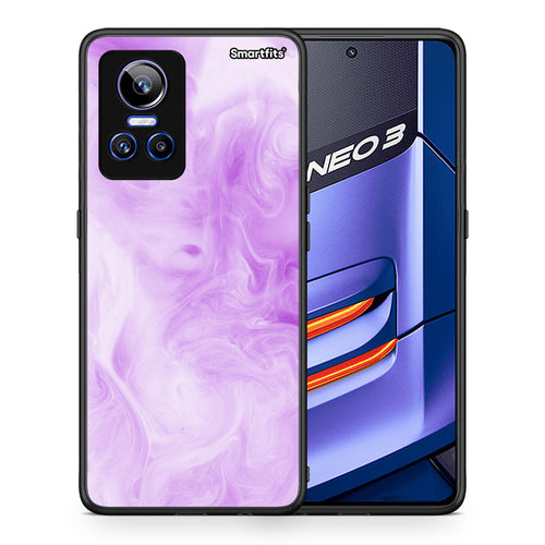 Θήκη Realme GT Neo 3 Lavender Watercolor από τη Smartfits με σχέδιο στο πίσω μέρος και μαύρο περίβλημα | Realme GT Neo 3 Lavender Watercolor case with colorful back and black bezels