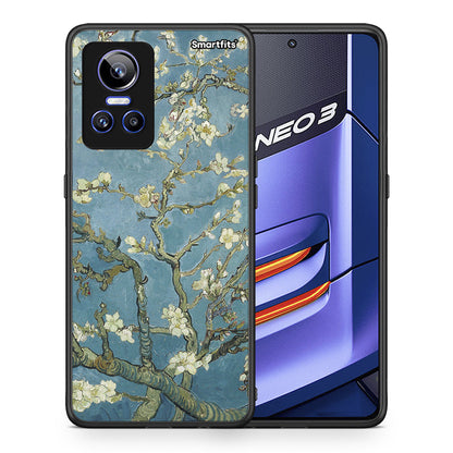 Θήκη Realme GT Neo 3 White Blossoms από τη Smartfits με σχέδιο στο πίσω μέρος και μαύρο περίβλημα | Realme GT Neo 3 White Blossoms case with colorful back and black bezels