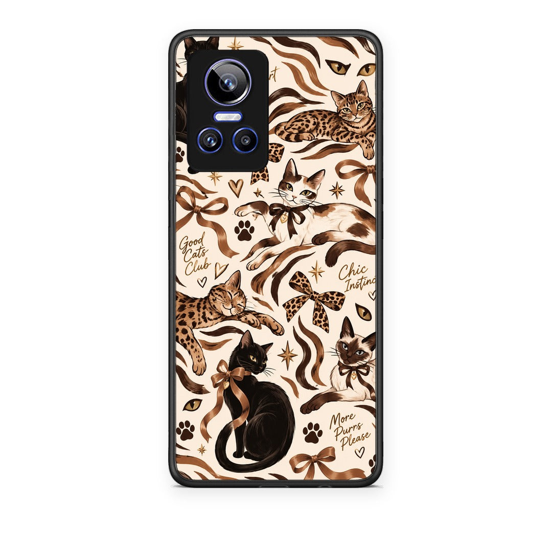 Θήκη Realme GT Neo 3 Wild Cats and Animal Print Collage από τη Smartfits με σχέδιο στο πίσω μέρος και μαύρο περίβλημα | Realme GT Neo 3 Wild Cats and Animal Print Collage case with colorful back and black bezels