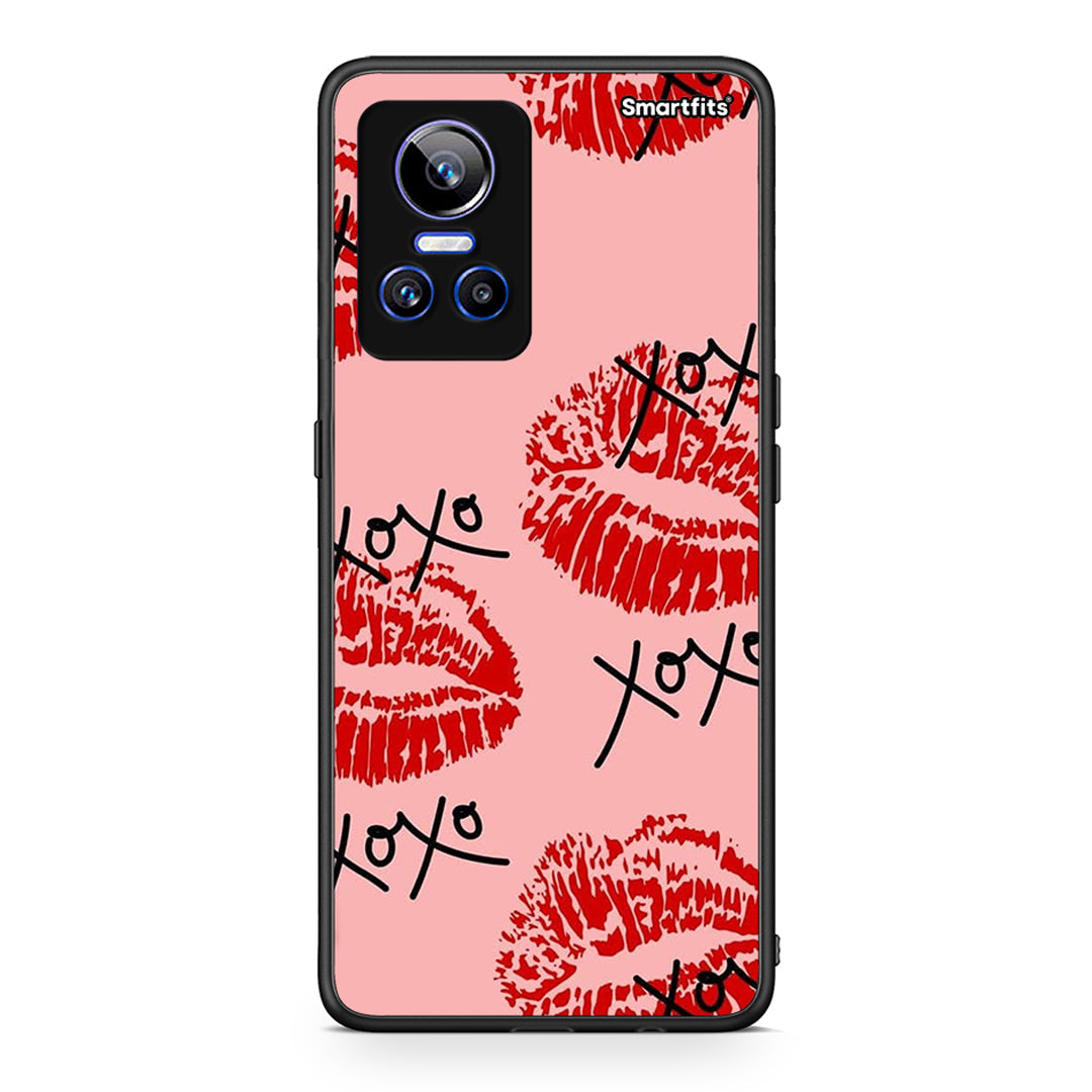 Realme GT Neo 3 XOXO Lips θήκη από τη Smartfits με σχέδιο στο πίσω μέρος και μαύρο περίβλημα | Smartphone case with colorful back and black bezels by Smartfits