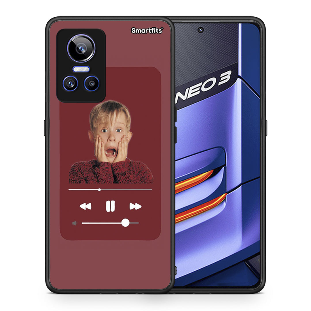 Θήκη Realme GT Neo 3 Xmas Alone Music από τη Smartfits με σχέδιο στο πίσω μέρος και μαύρο περίβλημα | Realme GT Neo 3 Xmas Alone Music case with colorful back and black bezels