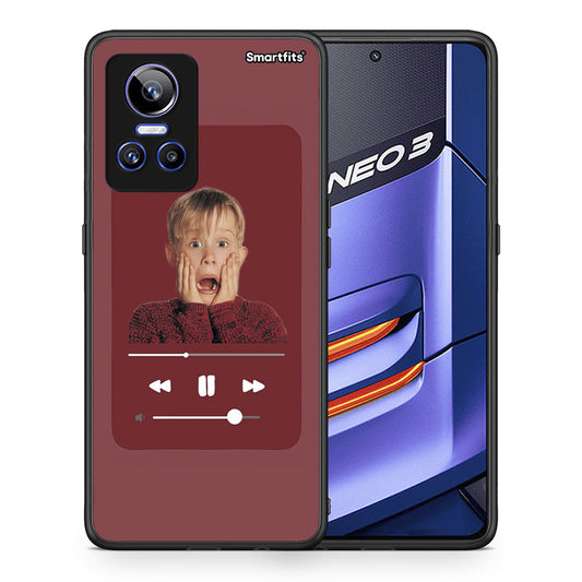 Θήκη Realme GT Neo 3 Xmas Alone Music από τη Smartfits με σχέδιο στο πίσω μέρος και μαύρο περίβλημα | Realme GT Neo 3 Xmas Alone Music case with colorful back and black bezels