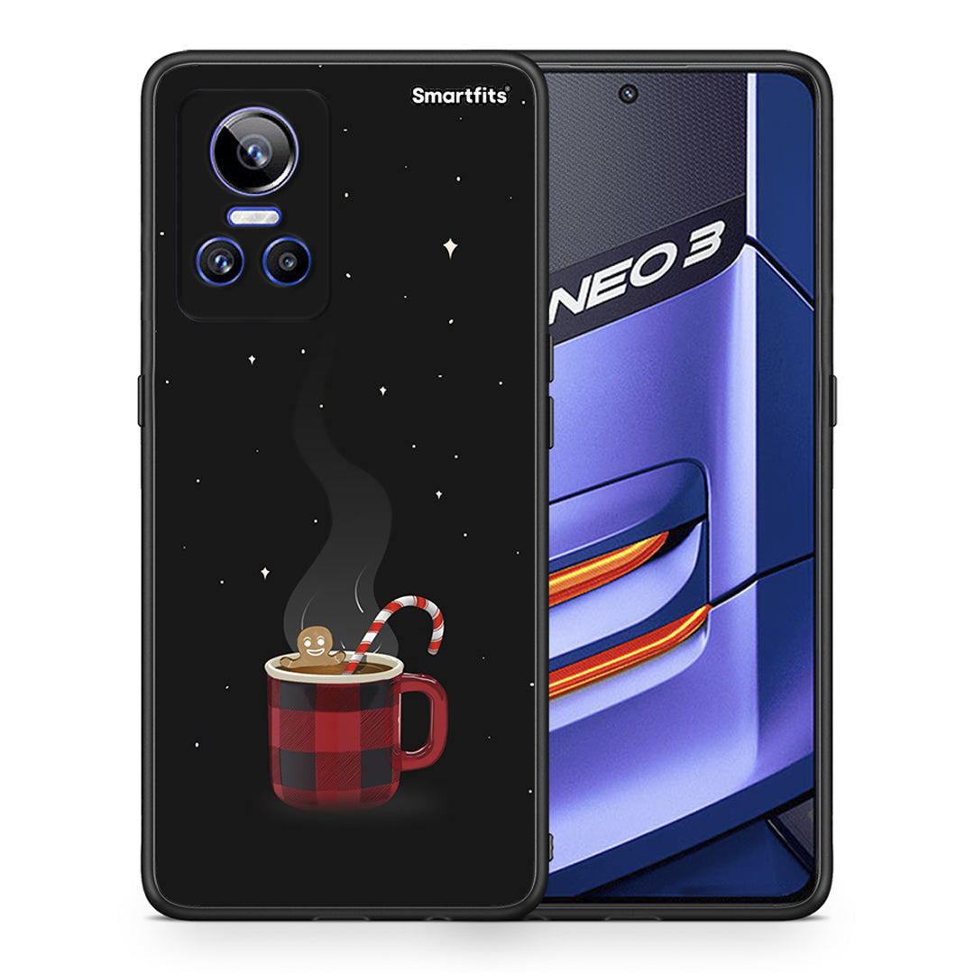 Θήκη Realme GT Neo 3 Xmas Bathing από τη Smartfits με σχέδιο στο πίσω μέρος και μαύρο περίβλημα | Realme GT Neo 3 Xmas Bathing case with colorful back and black bezels
