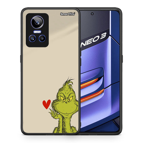 Θήκη Realme GT Neo 3 Xmas Grinch από τη Smartfits με σχέδιο στο πίσω μέρος και μαύρο περίβλημα | Realme GT Neo 3 Xmas Grinch case with colorful back and black bezels
