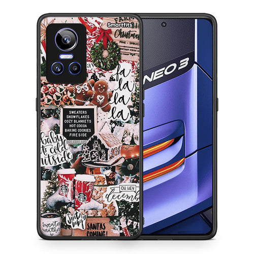 Θήκη Realme GT Neo 3 Xmas Habbits από τη Smartfits με σχέδιο στο πίσω μέρος και μαύρο περίβλημα | Realme GT Neo 3 Xmas Habbits case with colorful back and black bezels