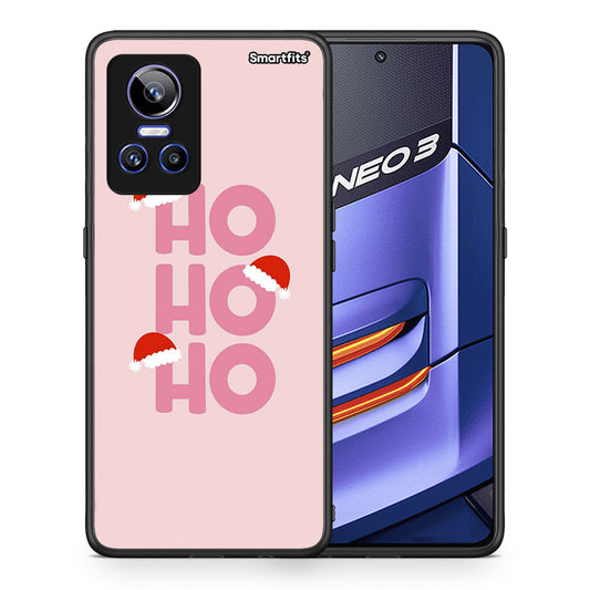 Θήκη Realme GT Neo 3 Xmas Ho Ho Ho από τη Smartfits με σχέδιο στο πίσω μέρος και μαύρο περίβλημα | Realme GT Neo 3 Xmas Ho Ho Ho case with colorful back and black bezels