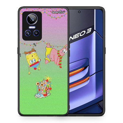 Θήκη Realme GT Neo 3 Xmas Lights από τη Smartfits με σχέδιο στο πίσω μέρος και μαύρο περίβλημα | Realme GT Neo 3 Xmas Lights case with colorful back and black bezels
